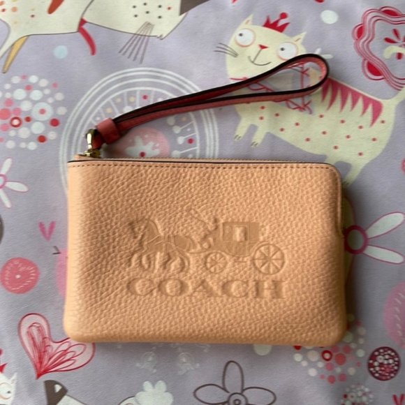 Coach Corner Zip Wristlet In Colorblock With Horse And Carriage - Picture 5 of 16